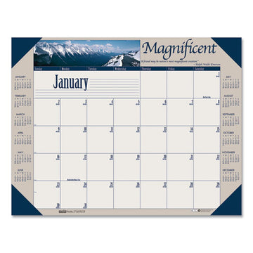 House of Doolittle™ Earthscapes Recycled Monthly Desk Pad Calendar, Motivational Photos, 22 X 17, Blue Binding-corners, 12-month (jan-dec): 2022 freeshipping - TVN Wholesale